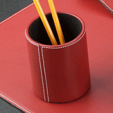 Red Leather Pencil Box