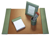 Jade Croco Small Desk Pad Set