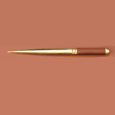 Tan Leather Gold Plated Brass Letter Opener